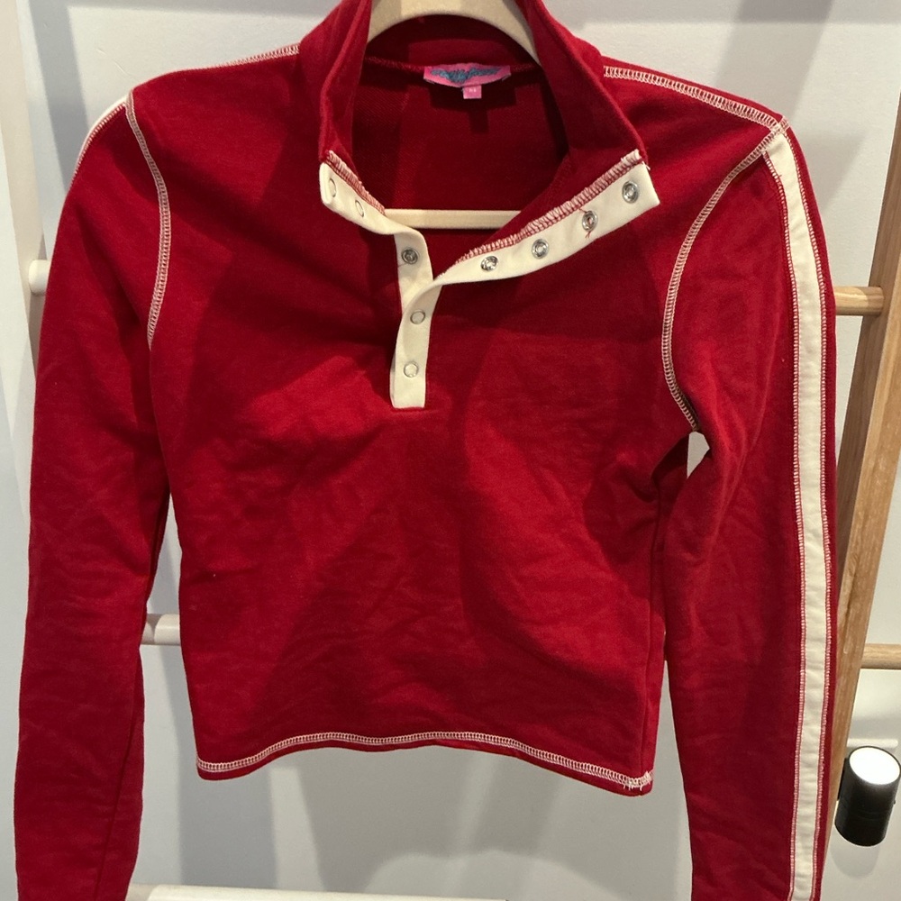 Edikted Red Long Sleeve Top with Button Details